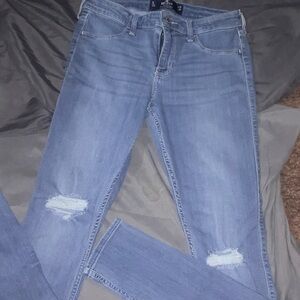 Hollister Light Blue Distressed Skinny Jeans
